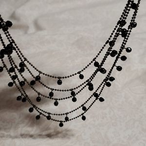 Black jeweled necklace